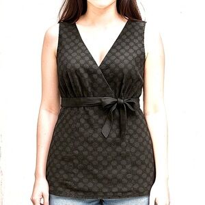 Ann Taylor Sleeveless Black Lace Top Size 8